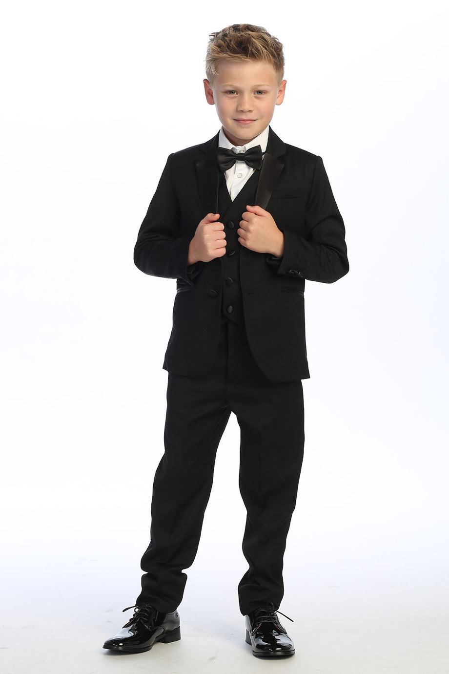 "Georgetown" Kids Black Tuxedo (5-Piece Set)