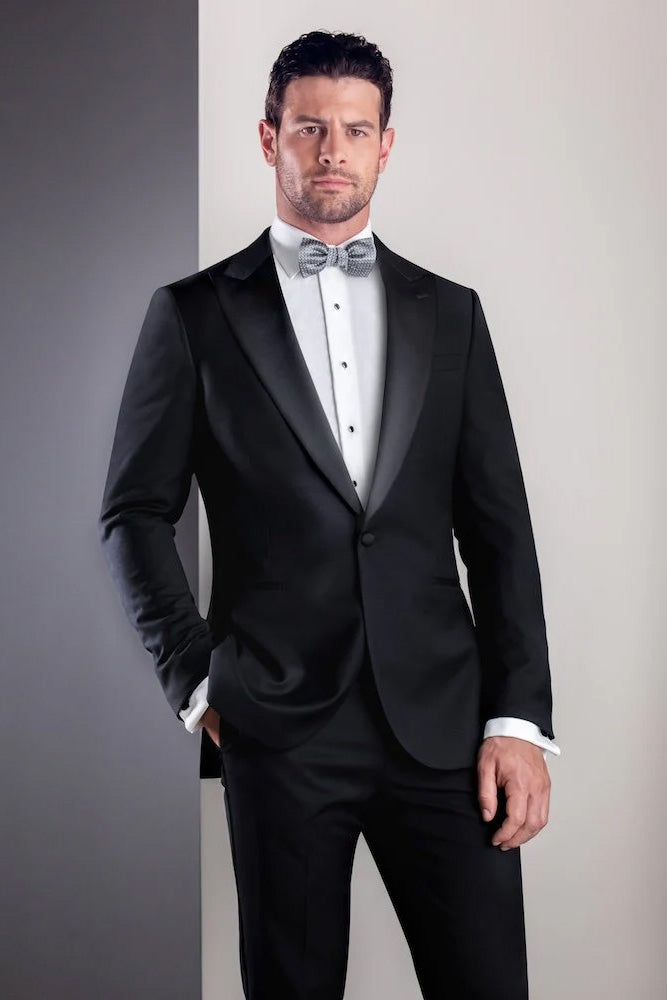 "Trend Peak" Black 1-Button Peak Tuxedo (2-Piece Set)