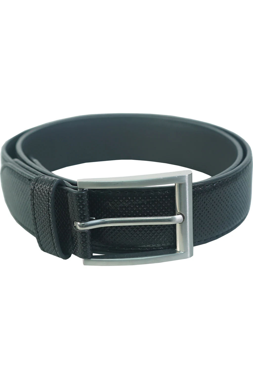 Black Debossed Dress Belt