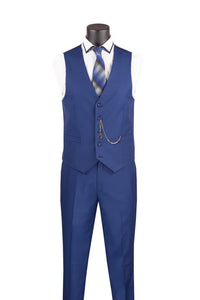 "Preston" Twilight Blue 2-Button Notch Suit (3-Piece Set)