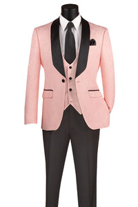 "Nico" Pink  Vinci 1-Button Shawl Tuxedo (3-Piece Set)