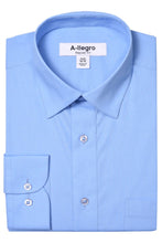 "Tempo" Blue Laydown Stretch Dress Shirt