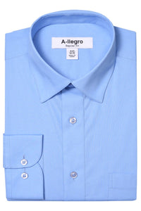 "Tempo" Blue Laydown Stretch Dress Shirt