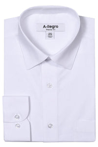 "Tempo" White Laydown Stretch Dress Shirt