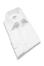 "Tempo" White Laydown Stretch Dress Shirt