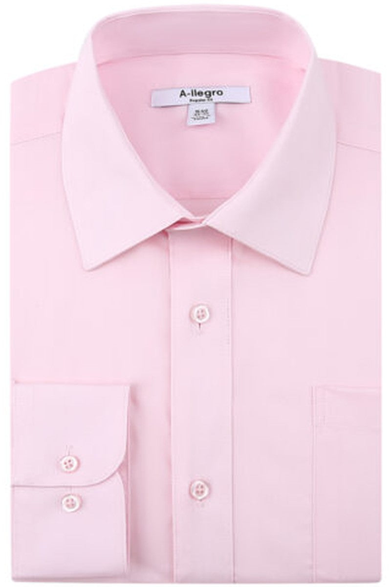 "Tempo" Pink Laydown Stretch Dress Shirt