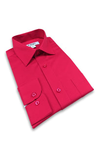 "Tempo" Red Laydown Stretch Dress Shirt