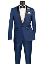 "Sleek" Blue 1-Button Shawl Tuxedo (2-Piece Set)