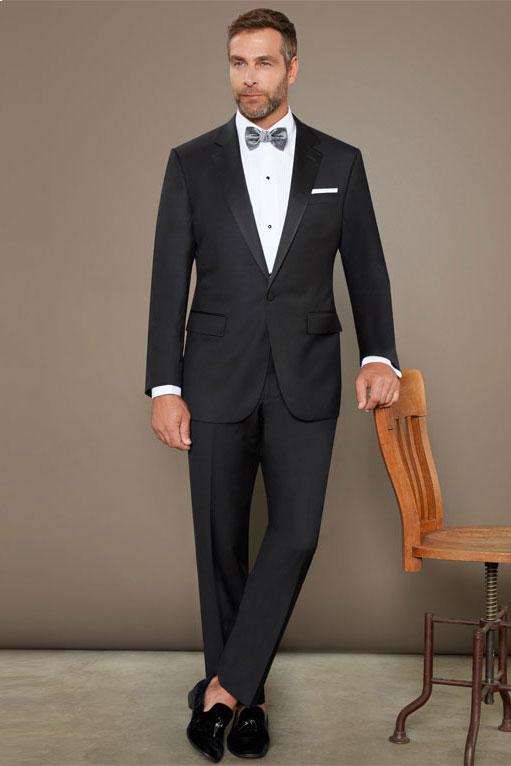 Baroni "Romano" Black 1-Button Notch Tuxedo