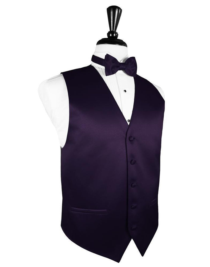 Cardi Amethyst Luxury Satin Tuxedo Vest