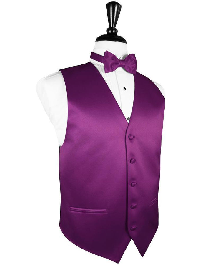 Cassis Luxury Satin Tuxedo Vest