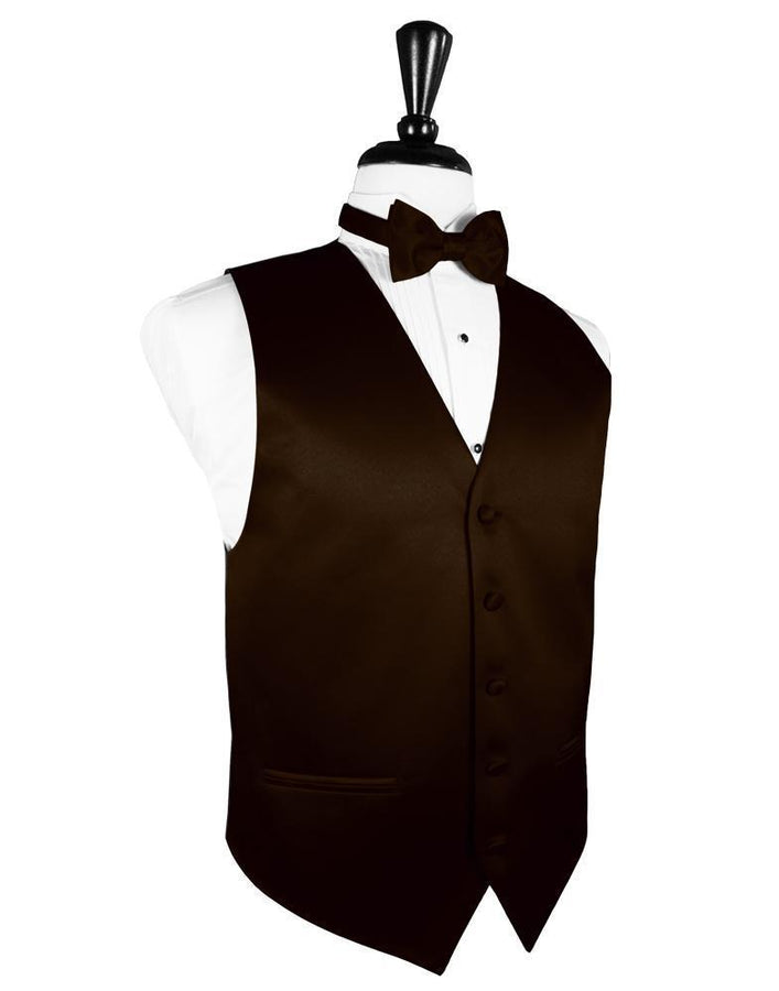 Chocolate Luxury Satin Tuxedo Vest