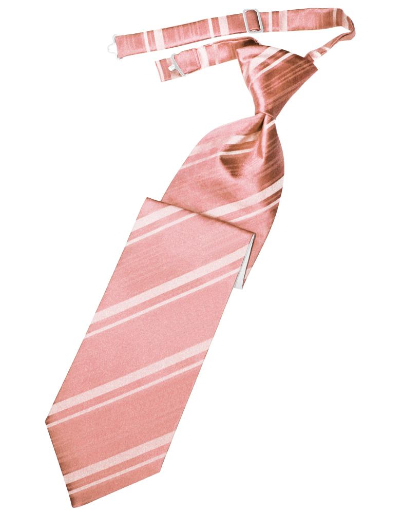 Cardi Coral Striped Satin Kids Necktie