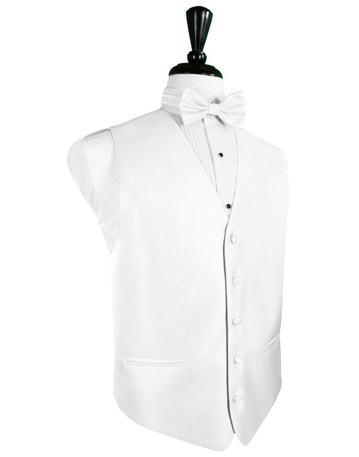 Diamond White Herringbone Tuxedo Vest