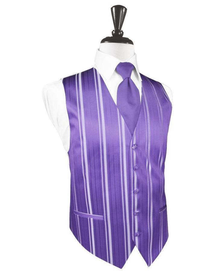 Freesia Striped Satin Tuxedo Vest