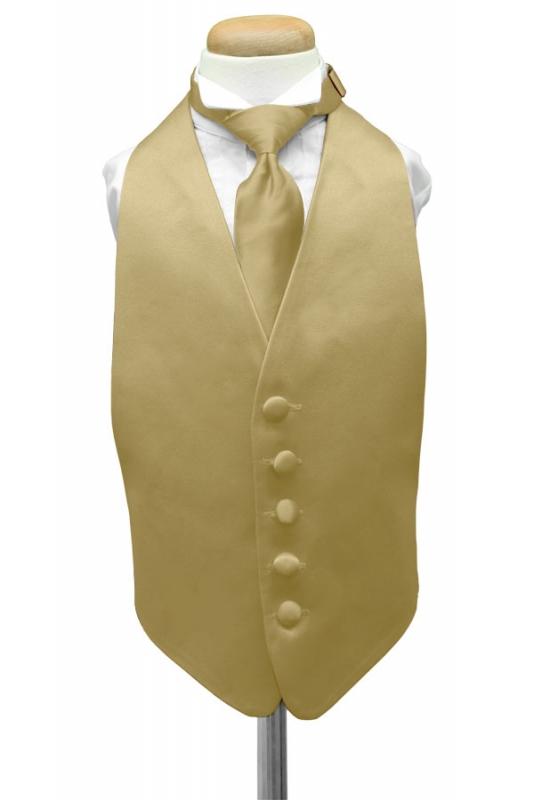 Cardi Harvest Maize Luxury Satin Kids Tuxedo Vest