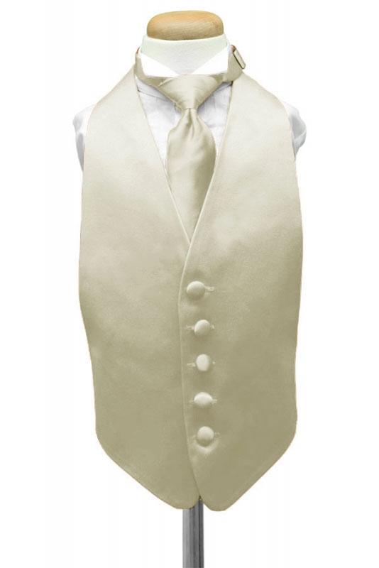 Cardi Ivory Luxury Satin Kids Tuxedo Vest