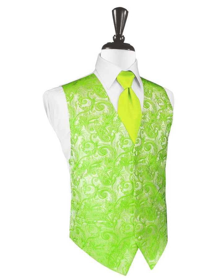 Lime Tapestry Tuxedo Vest