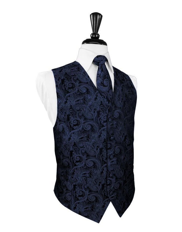 Midnight Blue Tapestry Tuxedo Vest