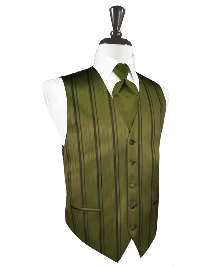 Moss Striped Satin Tuxedo Vest