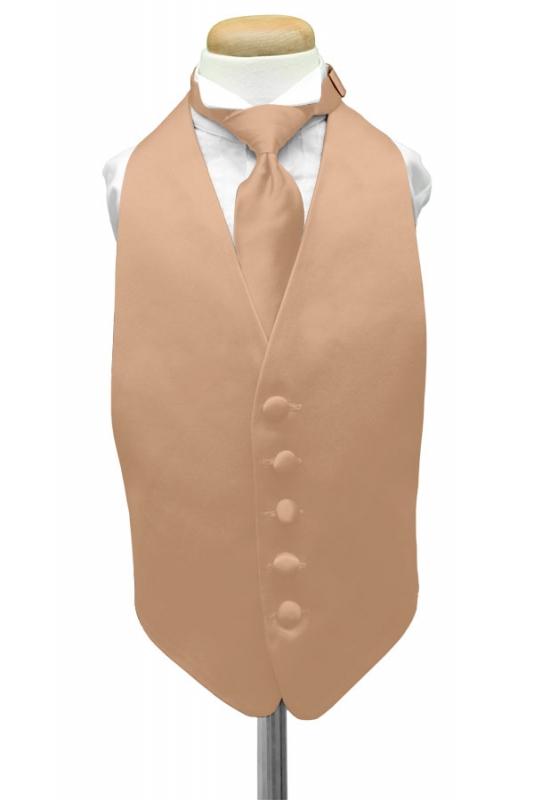 Cardi Peach Luxury Satin Kids Tuxedo Vest