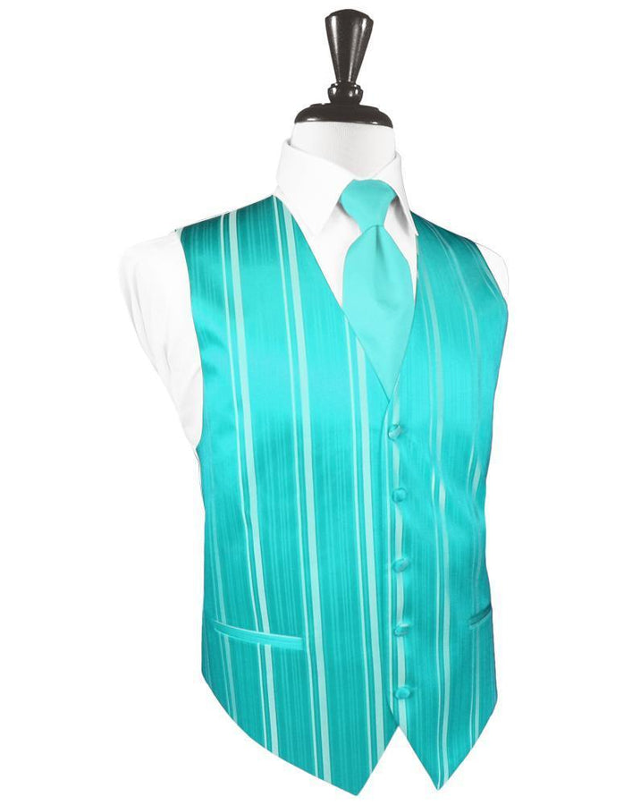 Pool Striped Satin Tuxedo Vest