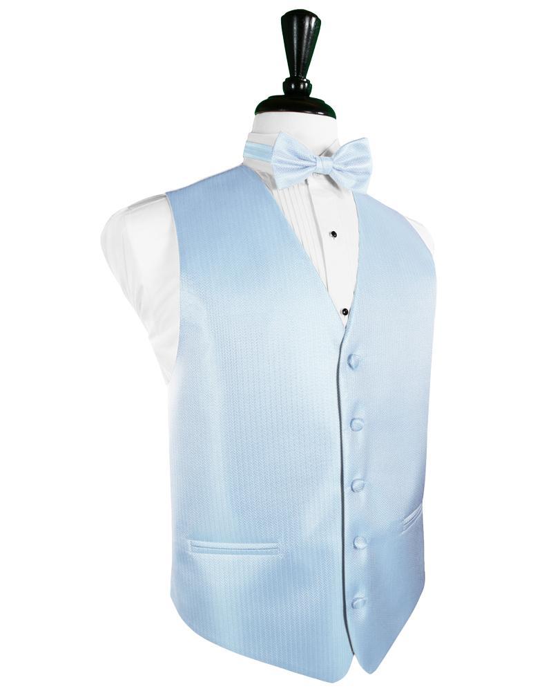 White tux with on sale baby blue vest