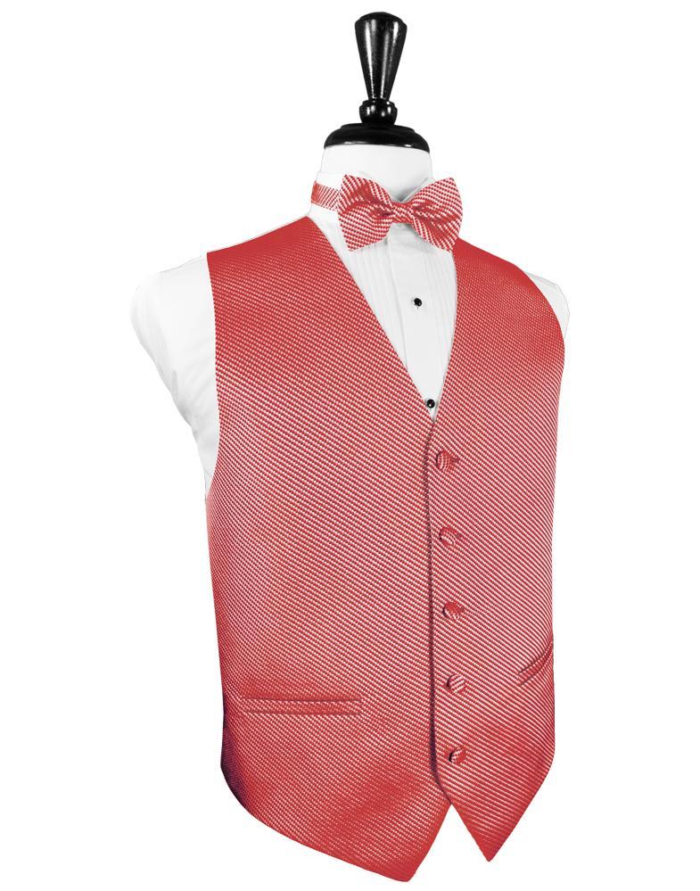 Red tuxedo vest deals and bow tie