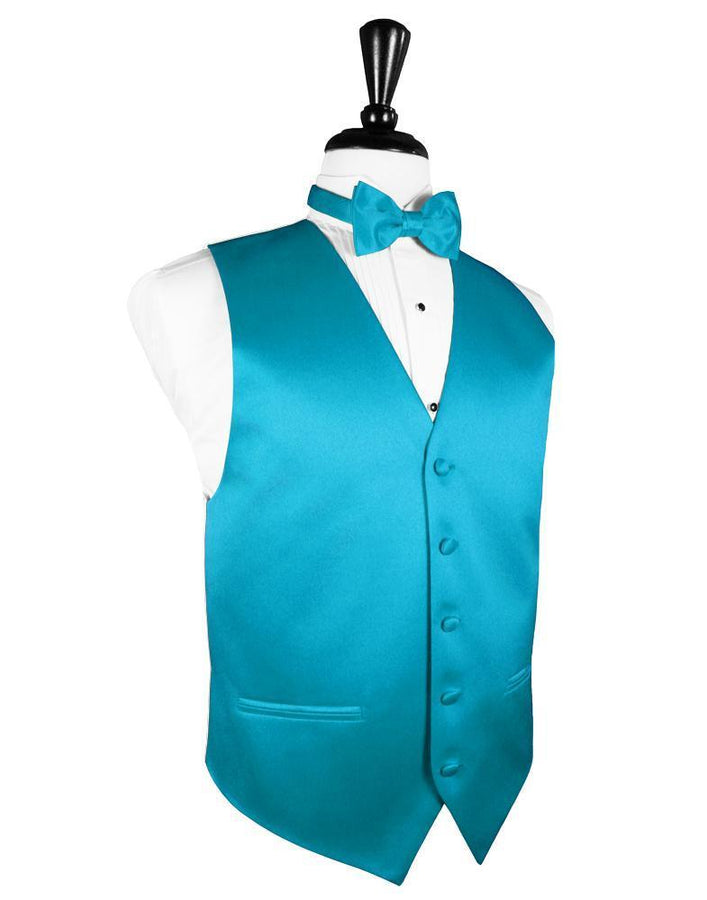 Turquoise Luxury Satin Tuxedo Vest