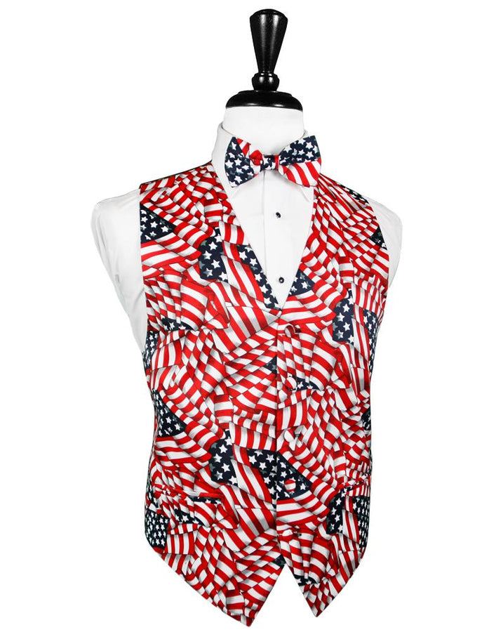 Cardi Waving Flags Tuxedo Vest