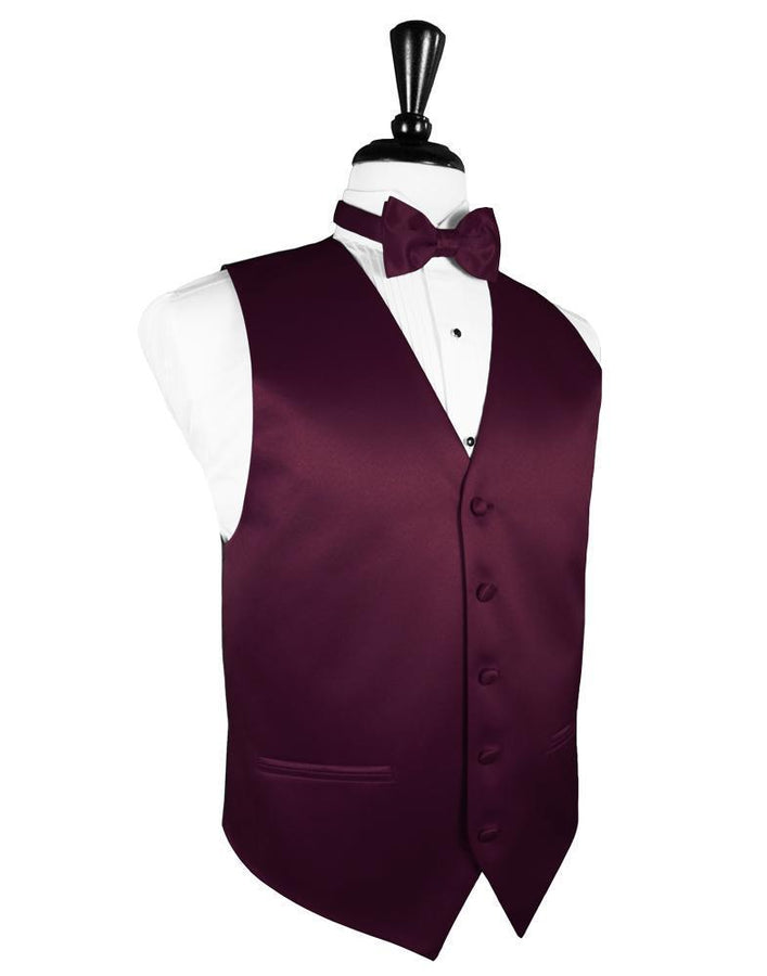 Wine Luxury Satin Tuxedo Vest