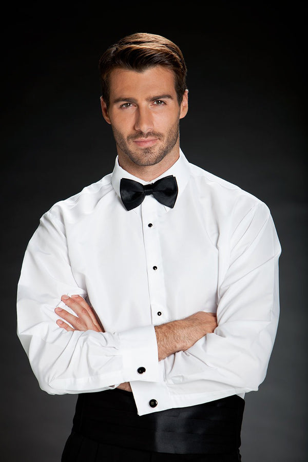 Classic Collection "Como" White Laydown Tuxedo Shirt