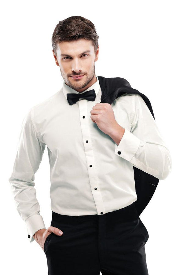 Classic Collection "Lido" Ivory Laydown Tuxedo Shirt