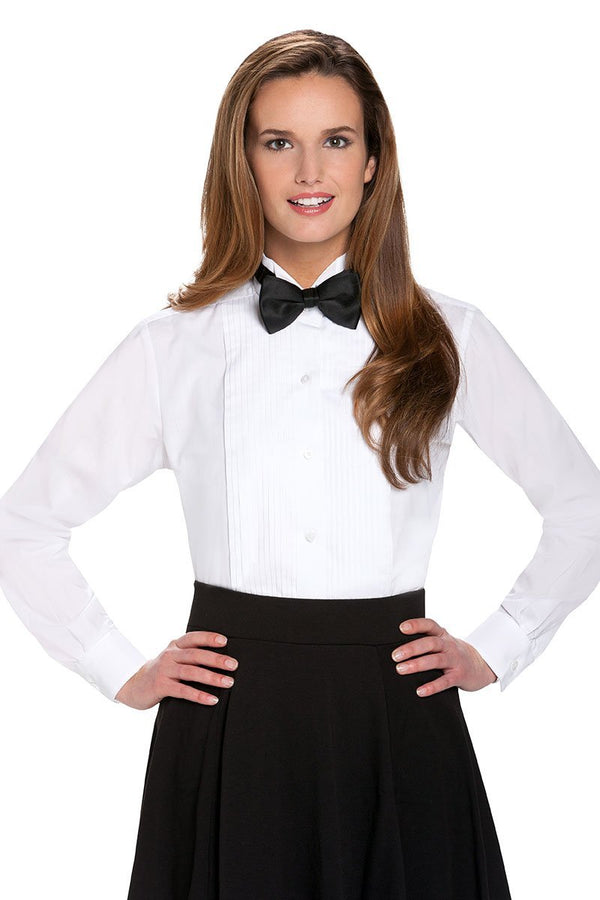 Classic Collection "Nicole" Women's White Pleated Wingtip Tuxedo Shirt