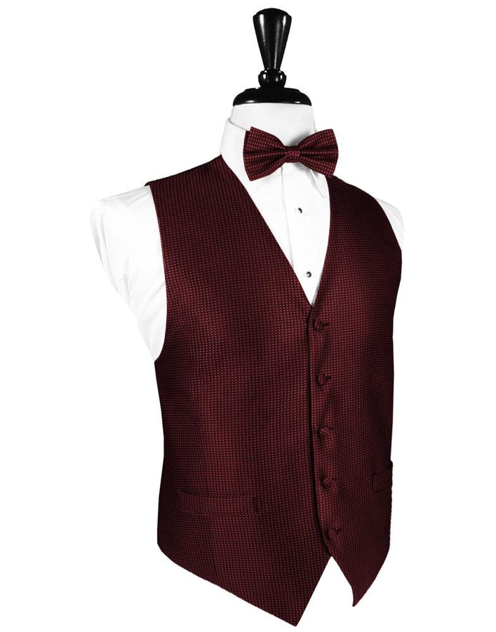 Cristoforo Cardi Wine Silk Weave Tuxedo Vest