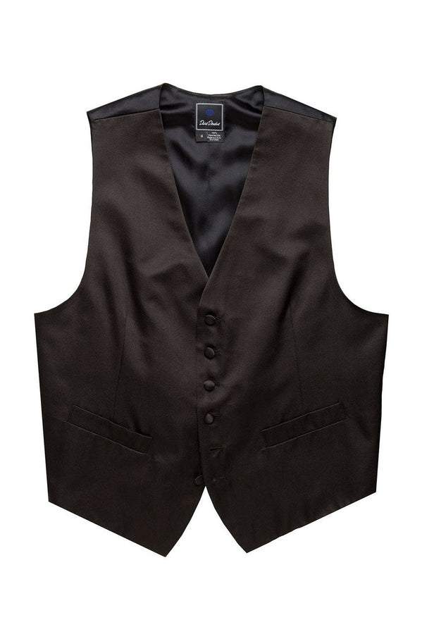 David Donahue Black Silk Satin Tuxedo Vest