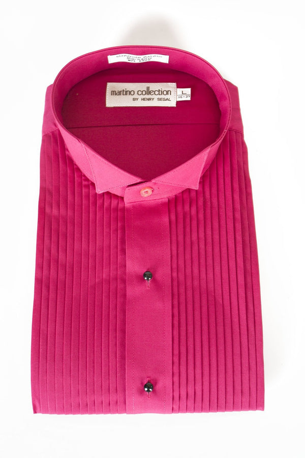 Henry Segal "Gene" Fuchsia Pleated Wingtip Tuxedo Shirt