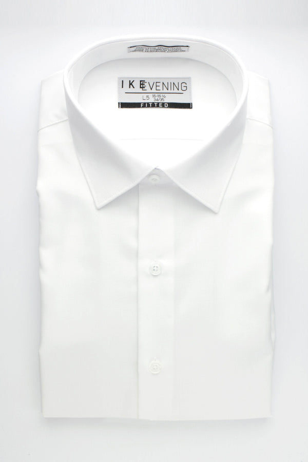 Ike Behar "Evening Twill" White Laydown Tuxedo Shirt