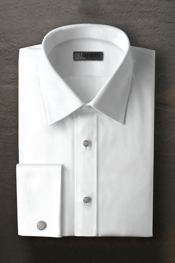 Ike Behar "Logan" White Laydown Tuxedo Shirt