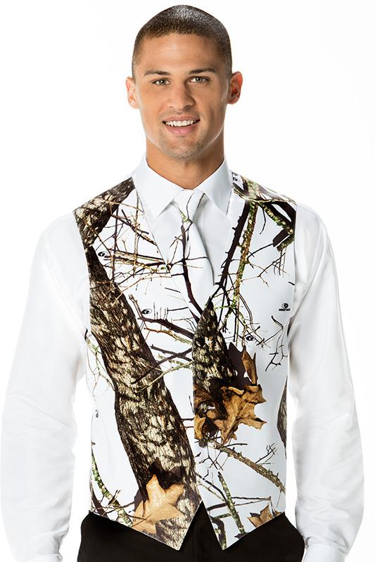 Larr Brio Mossy Oak Winter Tuxedo Vest