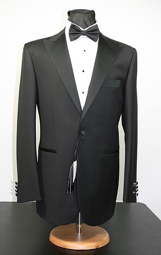 Mattarazi "Venezia Peak" Black 1-button Peak Tuxedo