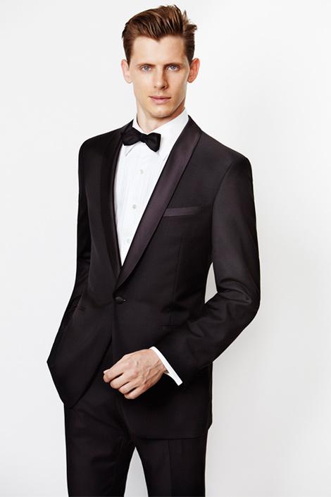 Paul Betenly "Davis" Black 1-Button Shawl Tuxedo