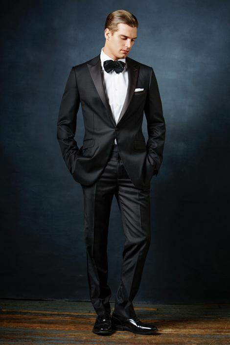 Paul Betenly "Rico" Black 1-Button Peak Tuxedo