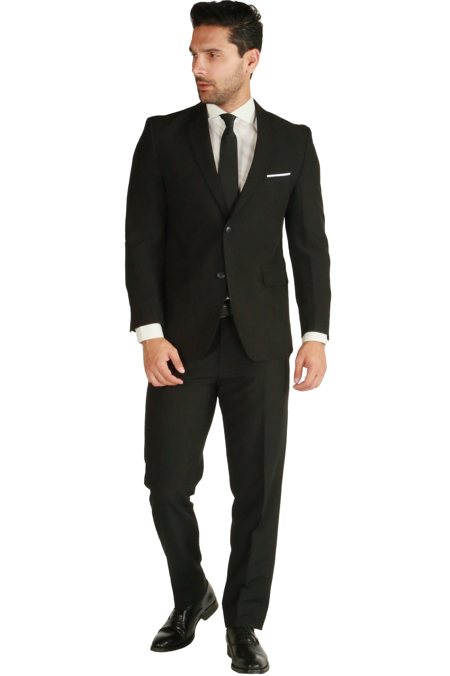 Paul Lorenzo 1969 Paul Lorenzo 1969 Black Solid Slim Fit Suit