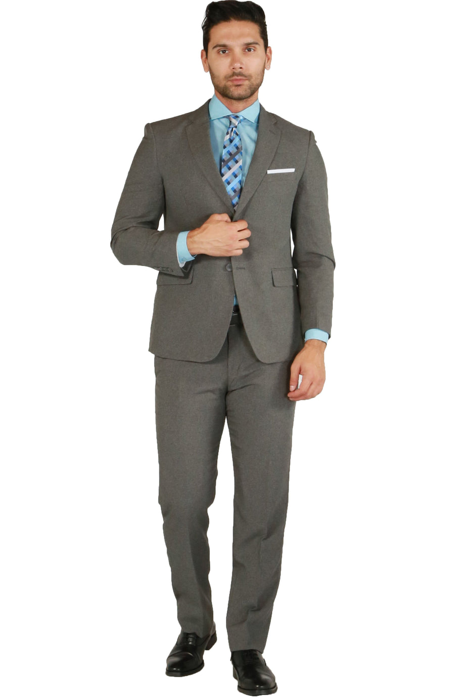 Paul Lorenzo 1969 Paul Lorenzo 1969 Heather Grey Solid Slim Fit Suit