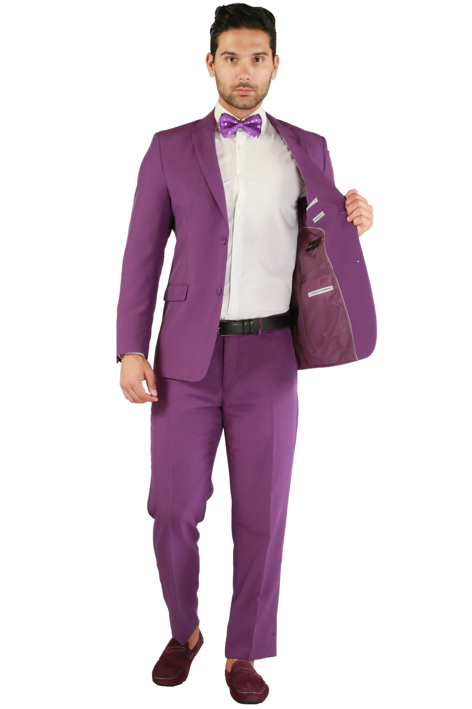 Paul Lorenzo 1969 Paul Lorenzo 1969 Purple Solid Slim Fit Suit