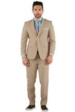 Paul Lorenzo 1969 Paul Lorenzo 1969 Tan Solid Slim Fit Suit