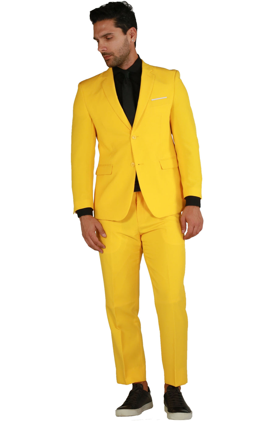 Paul Lorenzo 1969 Paul Lorenzo 1969 Yellow Solid Slim Fit Suit