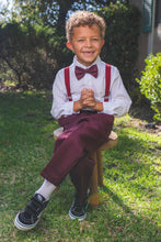 Peanut Butter Collection "Mikey" Kids Burgundy 4-Piece Barn Wedding Set