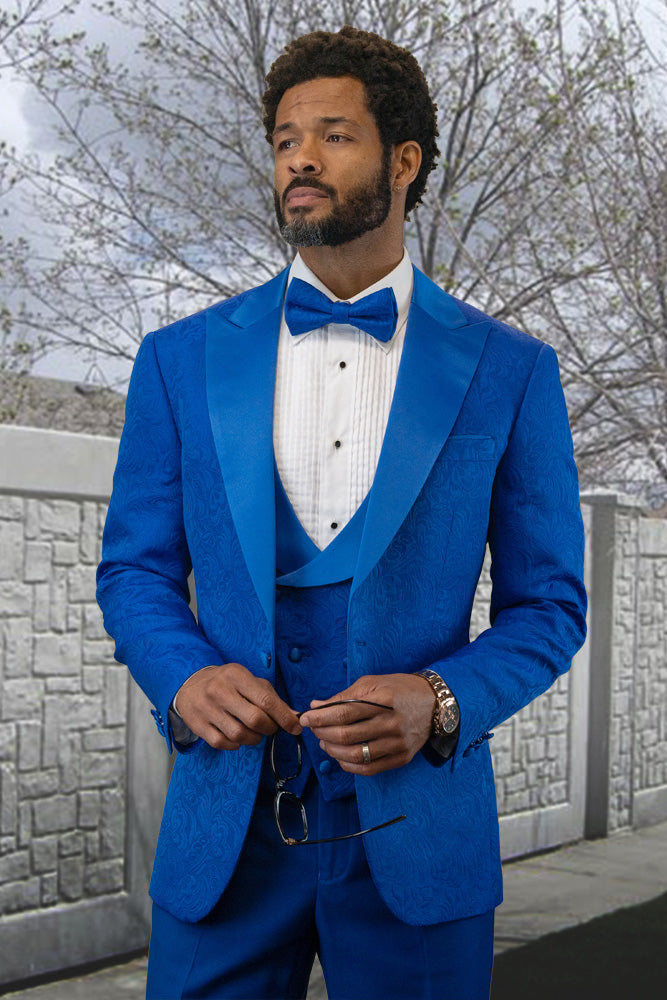 Statement "Belagio XV" Royal Blue 1-Button Peak Tuxedo